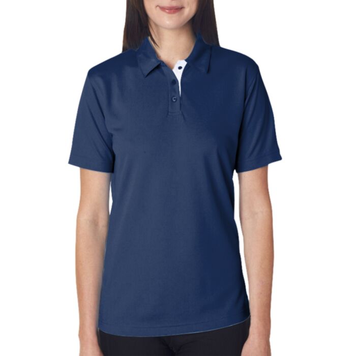 UltraClub&reg; Ladies' Platinum Performance Birdseye Polo with TempControl Technology Thumbnail