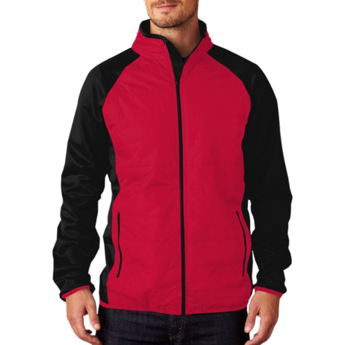 UltraClub&reg; Adult Cool & Dry Quilted Front Full-Zip Lightweight Jacket Thumbnail