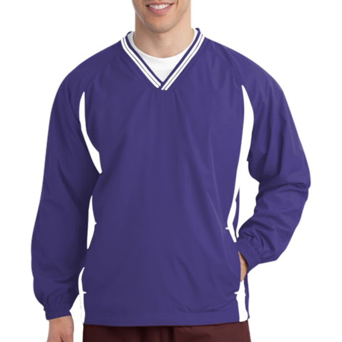 Tipped V Neck Raglan Wind Shirt Thumbnail